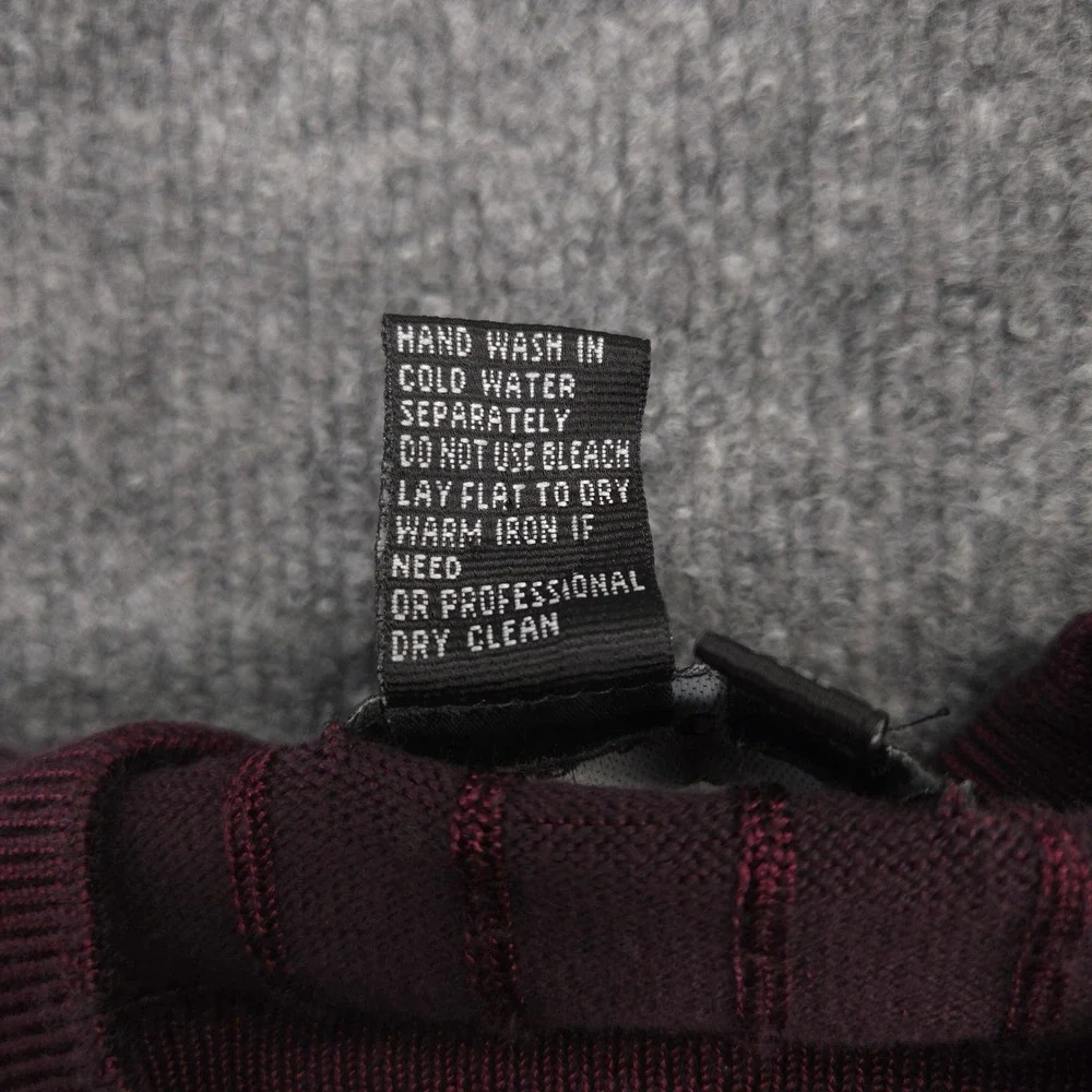 Baracuta Sweater Mens‎ XL Burgundy Textured 3D Lightweight Thin Retro Pullover